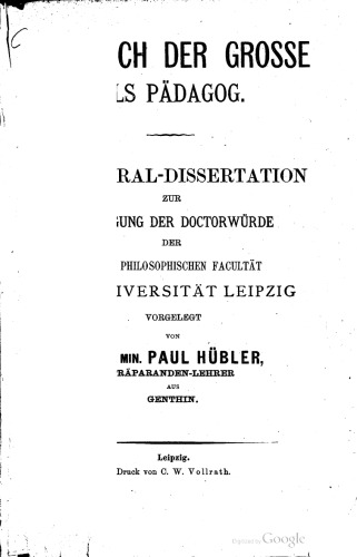 Friedrich der Große als Pädagog