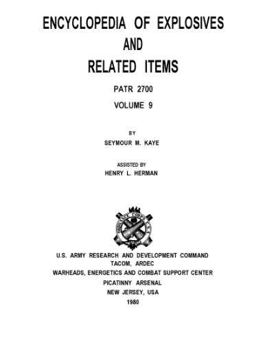 Encyclopedia of Explosives and Related Items