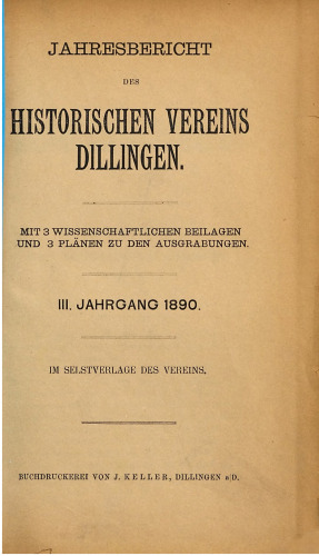 Jahresbericht des Historischen Vereins Dillingen