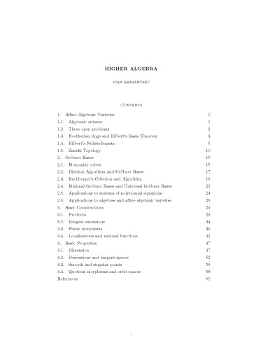 Higher Algebra [lecture notes]