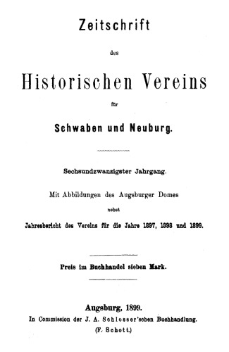 Zeitschrift des Historischen Vereins für Schwaben und Neuburg