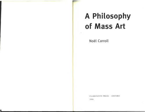 A Philosophy of Mass Art