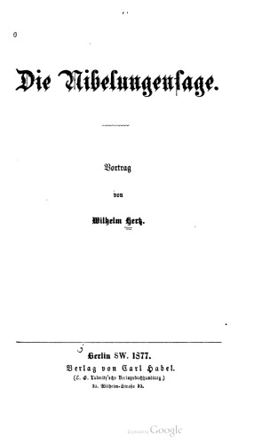 Die Nibelungensage. Vortrag