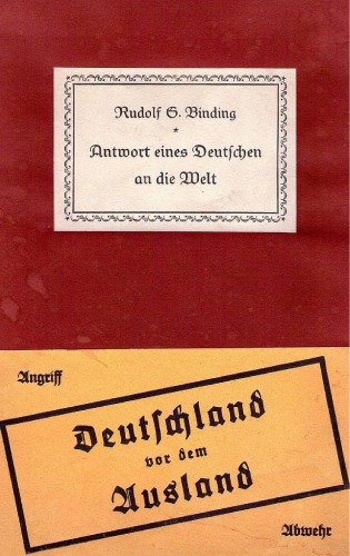 Antwort eines Deutschen an die Welt