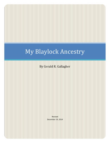 My Blaylock Ancestry