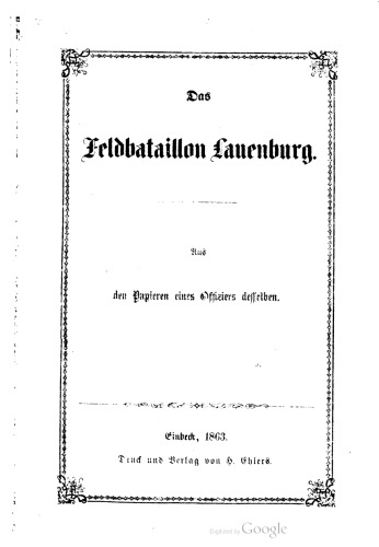 Das Feldbataillon Lauenburg