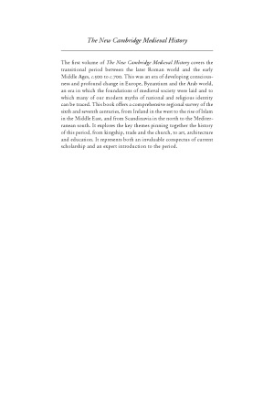The New Cambridge Medieval History. Vol. 1: c.500-c.700