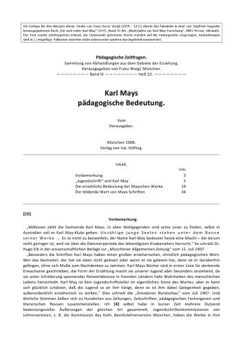 Karl Mays pädagogische Bedeutung