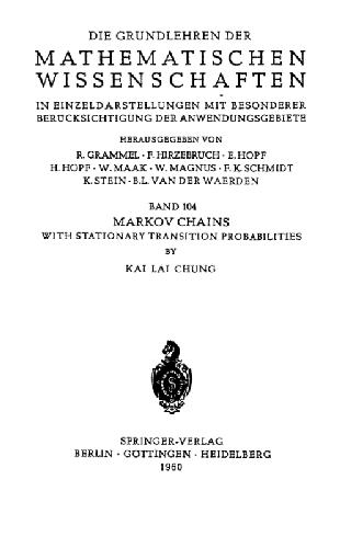 Markov chains with stationary transition probabilities