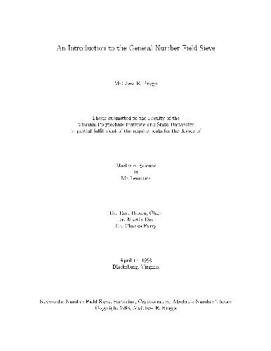 An Introduction to the General Number Field Sieve