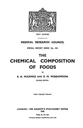 The chemical composition of foods