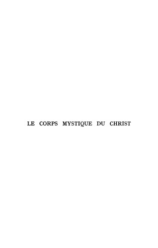 Le corps mystique du Christ