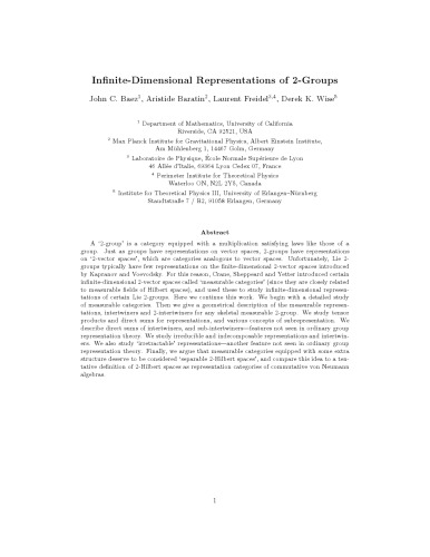 Infinite-Dimensional Representations of 2-Groups