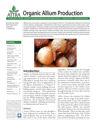 Organic allium production
