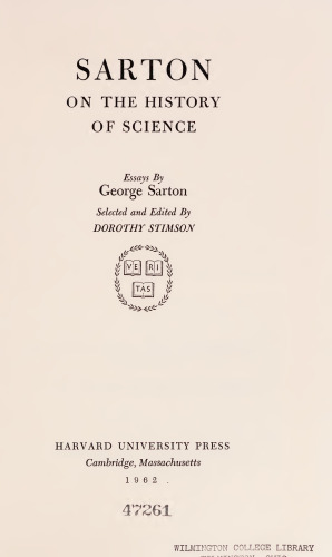 Sarton on History of Science