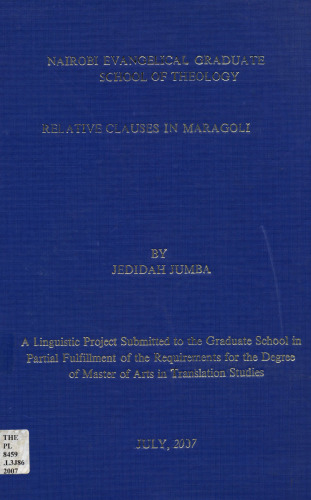 Relative Clauses in Maragoli