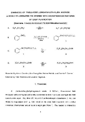 Organic Syntheses An annual publication of satisfactory methods