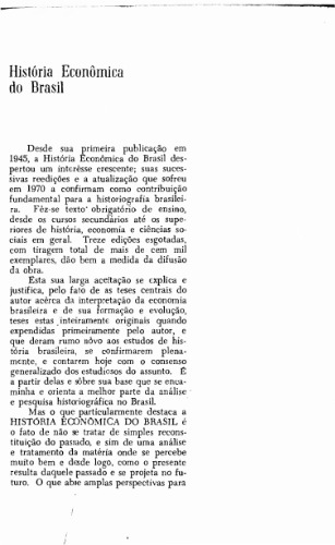 História Econômica do Brasil