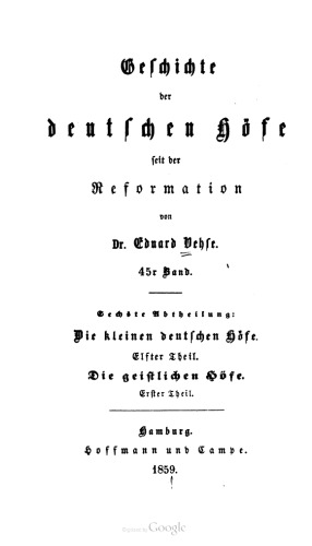 Die kleinen deutschen Höfe / Die geistlichen Höfe 1