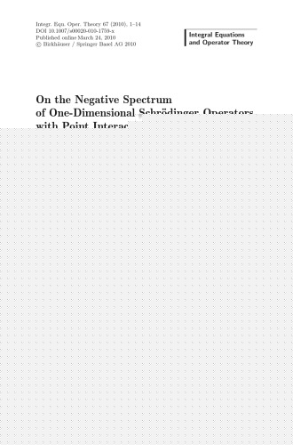 Integral Equations and Operator Theory - Volume 67