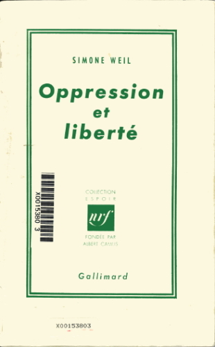 Oppression et Liberté