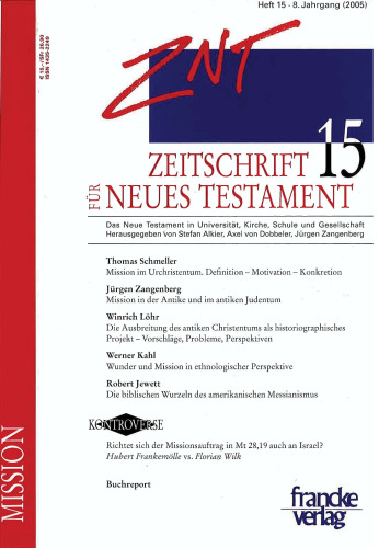 Zeitschrift für Neues Testament (ZNT). Heft 15