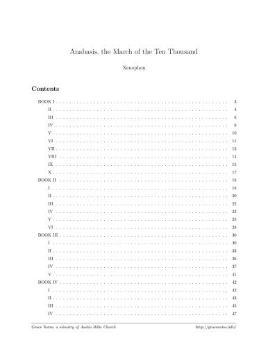 Anabasis, the March of the Ten Thousand