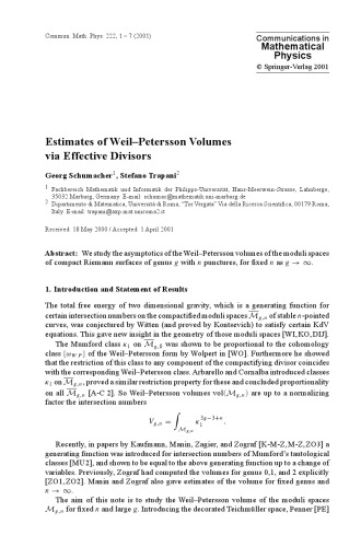 Communications in Mathematical Physics - Volume 222