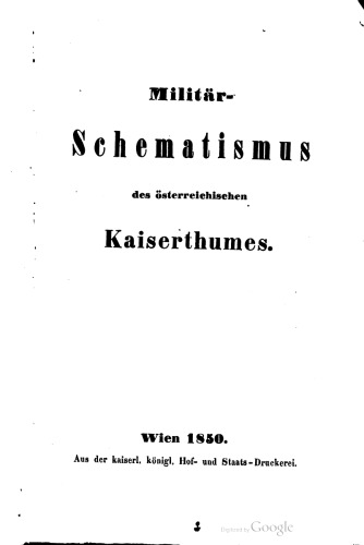 Militär-Schematismus des österreichischen Kaisertums