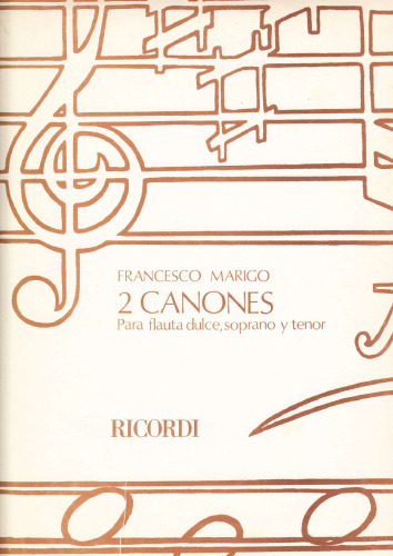 2 cánones, para flauta dulce, soprano y tenor