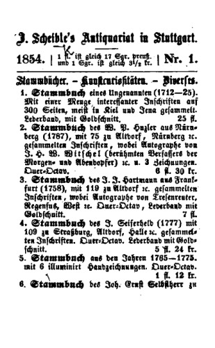 J. Scheible's Antiquariat in Stuttgart