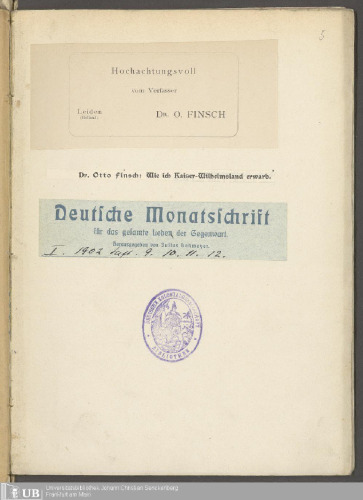 Wie ich Kaiser Wilhelms-Land erwarb