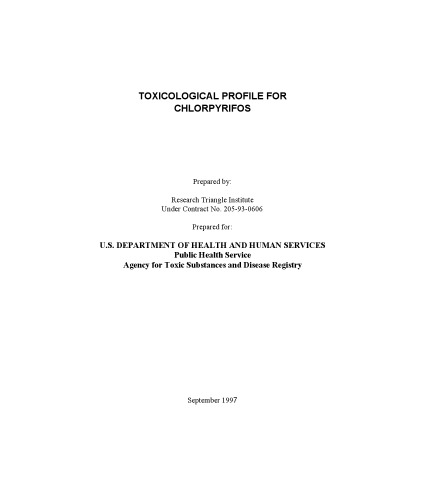 Toxicological profiles - Chlorpyrifos