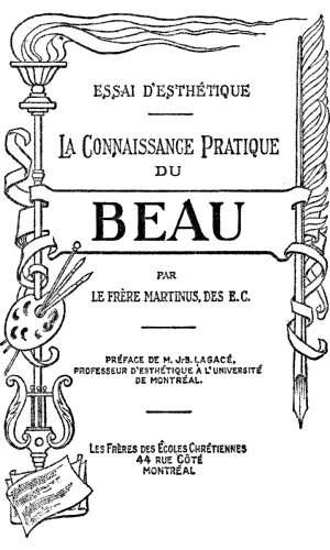 Essai d’esthétique. La connaissance pratique du beau
