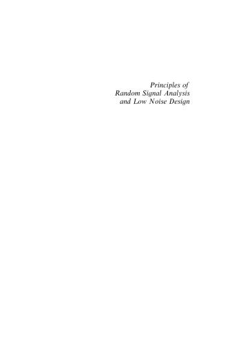 Principles of Random Signal Analysis and Low Noise Design
