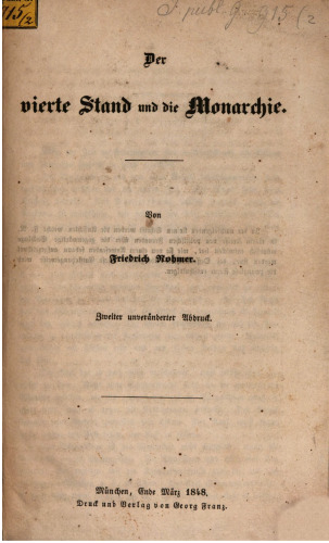 Der Vierte Stand und die Monarchie