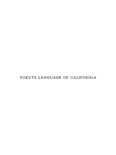 Yokuts language of California