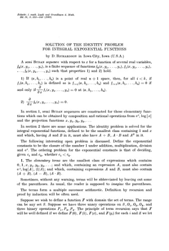 Solution of the identity problem for integral exponential functions