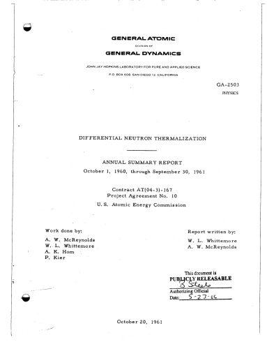 Differential neutron thermalization