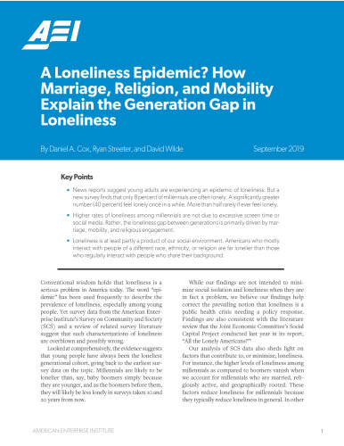 A Loneliness Epidemic? How Marriage, Religion, and Mobility Explain the Generation Gap in Loneliness