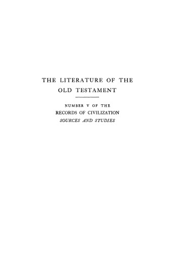 The literature of the Old Testament