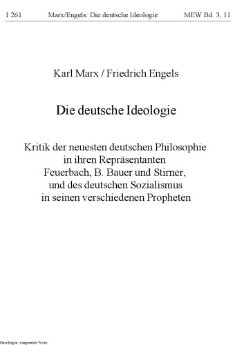 Die deutsche Ideologie