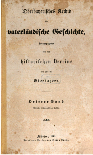 Oberbayerisches Archiv für vaterländische Geschichte