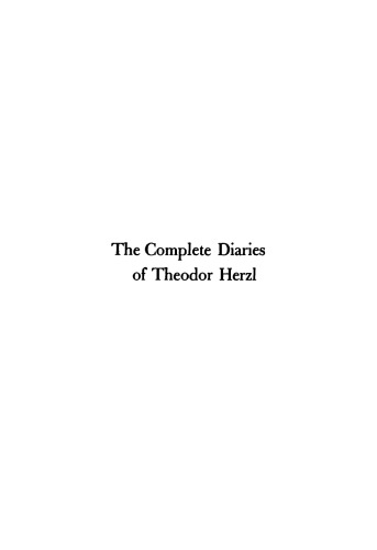 The Complete Diaries of Theodor Herzl