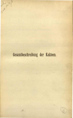 Gesamtbeschreibung der Kakteen