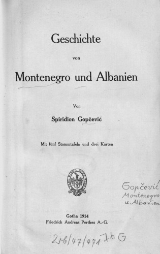 Geschichte von Montenegro und Albanien
