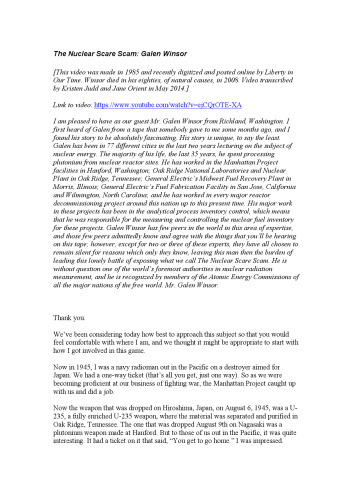 The Nuclear Scare Scam