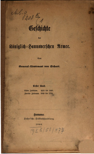 Geschichte der Königlich-Hannoverschen Armee / 1631 bis 1705