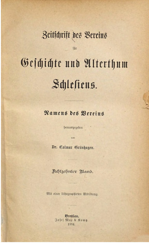 Zeitschrift des Vereins für Geschichte und Altertum Schlesiens