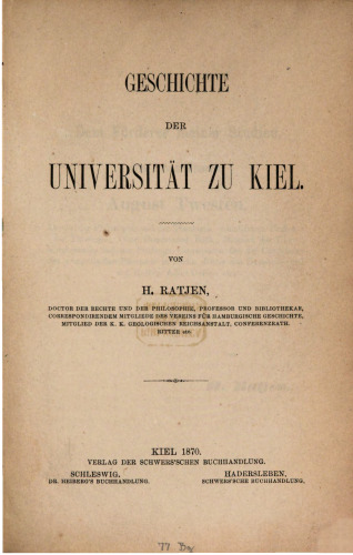 Geschichte der Universität zu Kiel